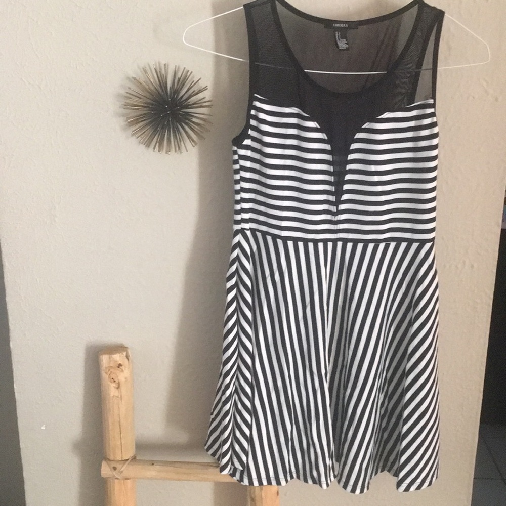Black and white stripe dress